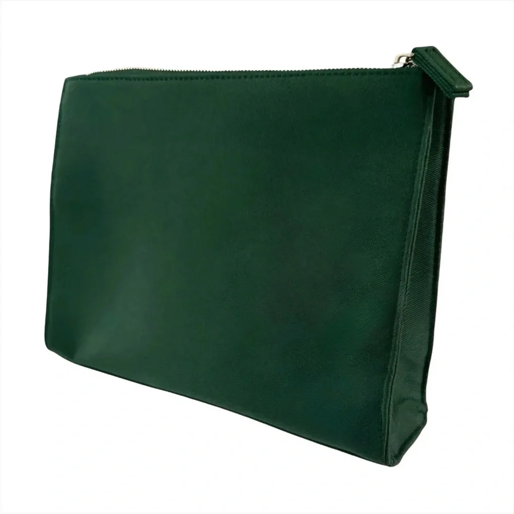 Prada Beauty Green Clutch Bag Cosmetic Pouch Travel Bag New with Dust Bag